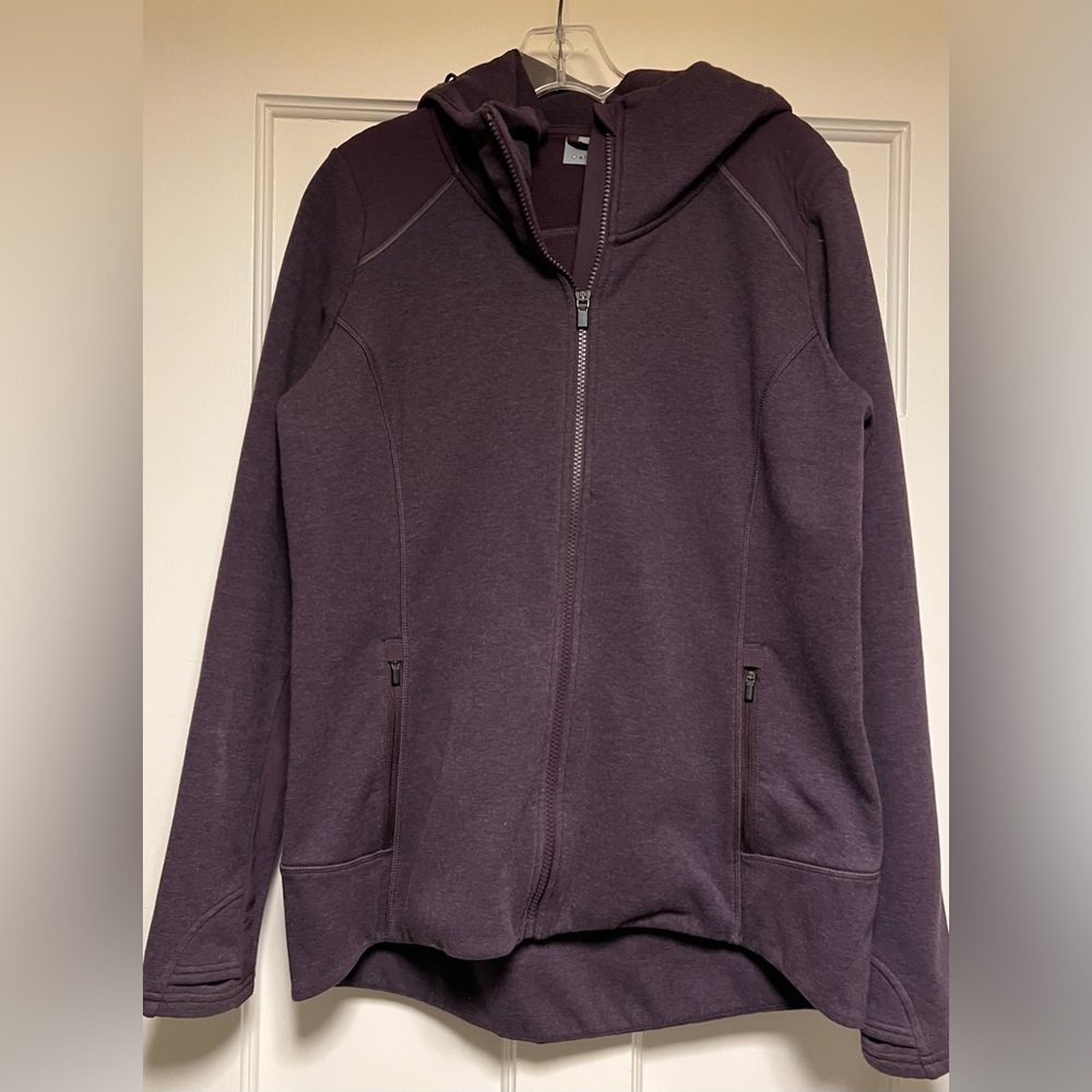 Athleta Stronger Hoodie Full Zip Plum Purple Women's Large Active Athleisure
